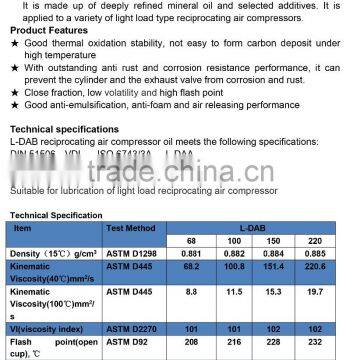 Air Compressor Oil with top quality