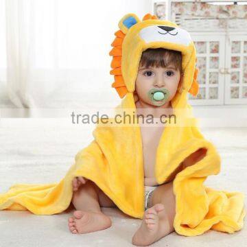 Yellow Egyptian flannel fleece baby bathrobe