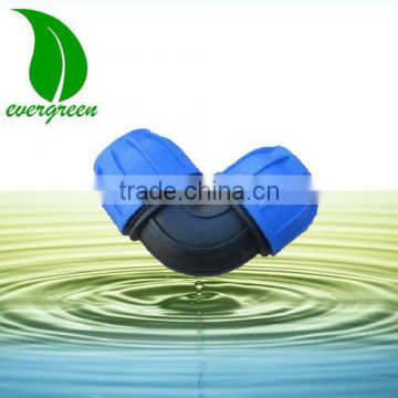 Injection mould PP 90 degree double union elbow irrigation pipe fitting