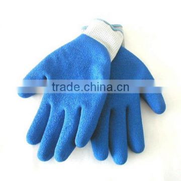 Blue Latex Wrinkle Palm Gloves photo-2