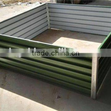 Corrugated metal raised garden bed