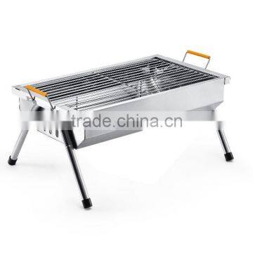 Stainless steel charcoal barbecue grill & Camping convenient barbecue grill