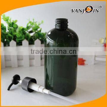 500ml Green Boston Round Lotion Bottle With Pump Sprayer photo-3