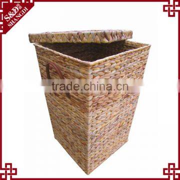 Set of 2 Stackable Hyacinth Hamper Basket With Lid Home Laundry Hamper photo-2