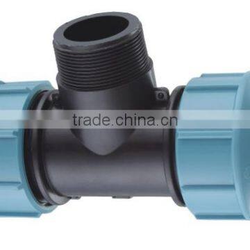 90 Tee With Threaded Male PP Compression Fitting