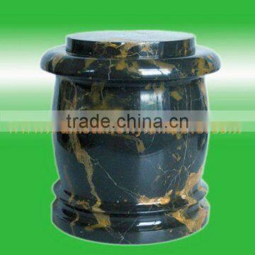 NATURAL BLACK AND GOLD MARBLE URNS