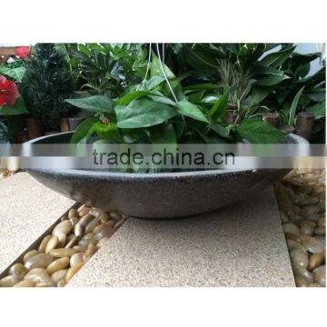 Large Fiberstone Round Bowl Planter in set