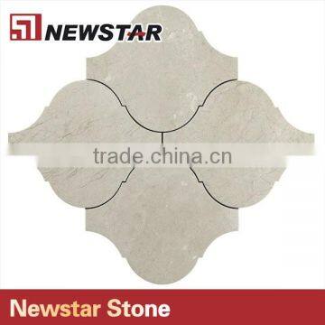 Newstar Crema Beige Arabesque Marble Lantern Brown Stone Tile Backsplash photo-6