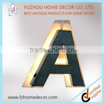 Antique LED lighted metal letter with projection light shadow