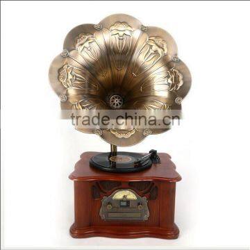 Hot High Quality Classic Wooden Radio Gramophone Luxury Retro Vinyl Phonograph Record Player Wooden Radio Gramophone photo-3