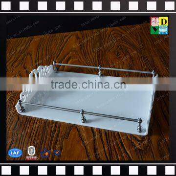 Chinese factory rectangular metal serving tray white shower tray