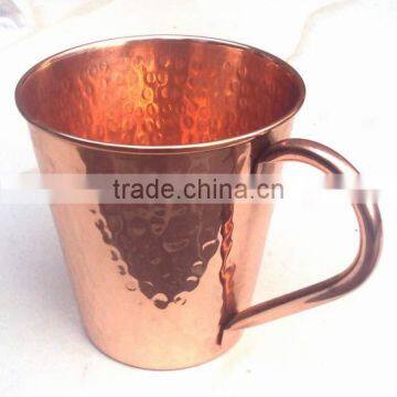 BPA FREE HAMMERED FINISH MOSCOW MULE SOLID TAPER COPPER MUG photo-2