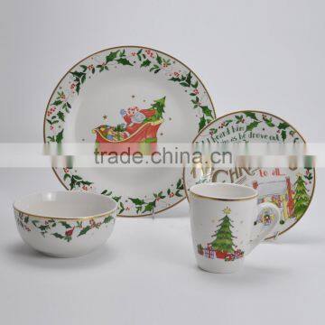 Porcelain Gold Decal Dinnerware Set,16pcs Porcelain Dinner Set With Gold Printing,gold Dinner Set photo-2