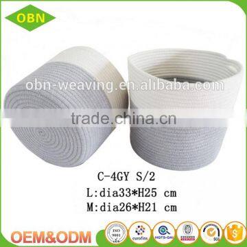 China hand sewing basket coiled cotton rope bin