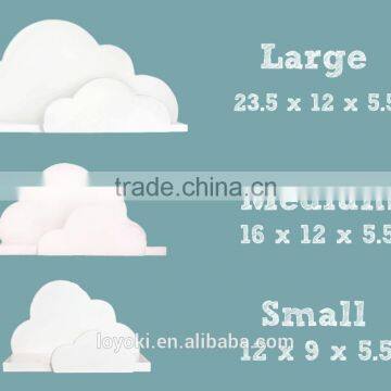 Cloud Shape Wall Shelf Bookshelf for Kids Room Lovely Mdf Wooden Floating Wall Shelf photo-3