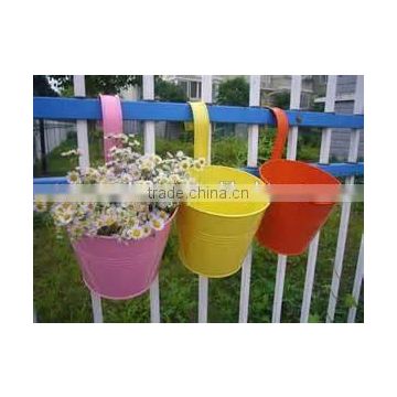 Hanging Multi-color Flower Pot/Eco-friendly Flower Pot/Metal Small Flower Pails/Zinc Flower Planter/Metal Flower Pot/Can