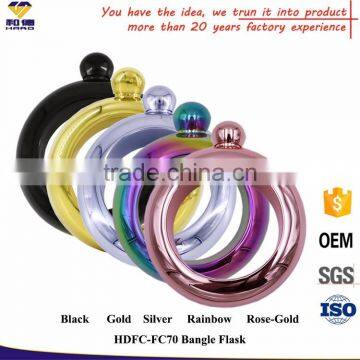 Stainless Steel Black Bracelet Flask photo-4