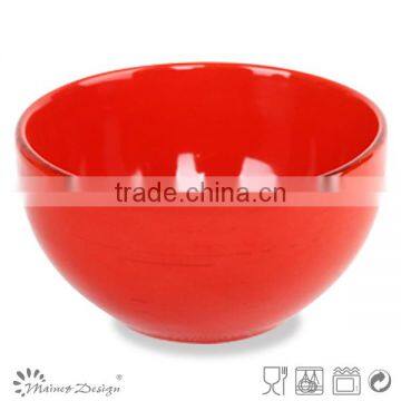 5.5 Inch Ceramic Cereal Bowl Solid Blue Color With Antique Brush photo-6