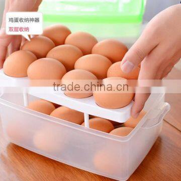 Wholesale Pastic Egg Storage Boxes With Lid Double Eggs Preservation Box photo-2