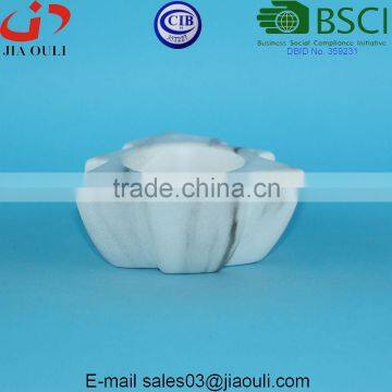 Christmas Tree Shape Marble Color Ceramic Candle Jar photo-5