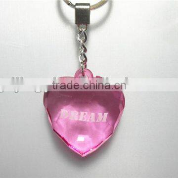 2015 China Different Color Acrylic Clear Hanging Decoration Transparency Heart With Key Ring photo-2