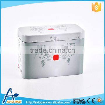 Unique design eco friendly rectangular 15.4*7.9*10.7cm printing metal tin box