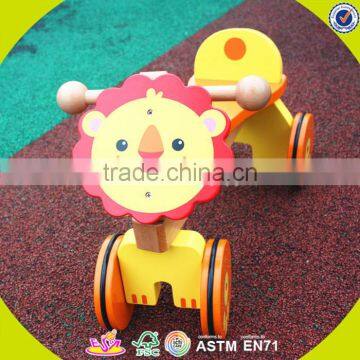 2017 Wholesale Kids Wooden Lion Toy Car Fashion Children Wooden Lion Toy Car Hot Sale Wooden Lion Toy Car W16A025 photo-2