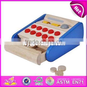 New Style Kids Pretend Play Cash Register Wooden Cashier Toy W10A062 photo-2
