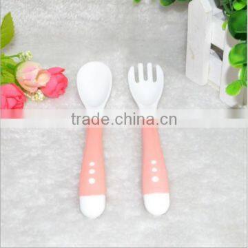 Wholesale Safe PP Plastic Baby Fork&spoons /custom Baby Feeder Plastic Fork&spoons