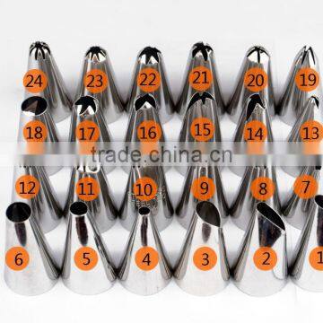 2016 New Design Cheap OEM 24 Pcs Stainless Steel Cookie Cake Tip Set Decoration as Seen on tv photo-4