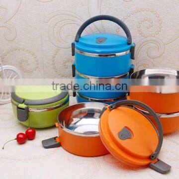 Stainless Steel Lunch Box 3 Layer Food Carrier Colorful Tiffin Box photo-6