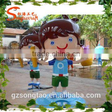 Outdoor Fiberglass Cartoon Artificial Fiberglass Panada Statue
