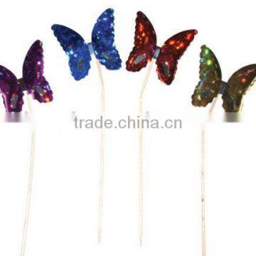 Foil butterfly picks for party decoration