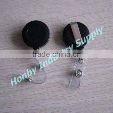 Wholesale Round Reel Black Name Bagde Clip