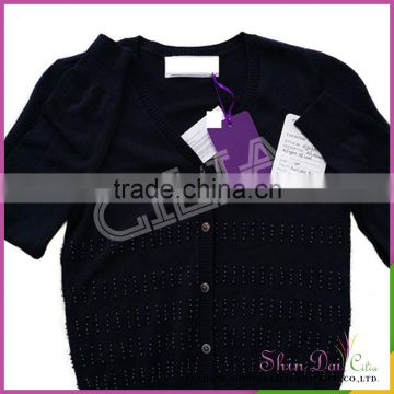 Golden supplier with best price of nepal wool girl knitting sweater coat with peal