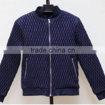 Quilted Men Jacket pu Fabric Winter Leather Jacket photo-2