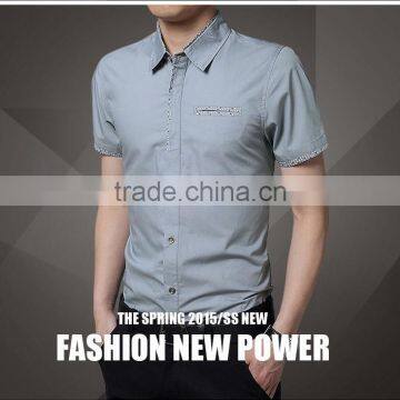 Navy Bule Mens Dress Shirts photo-5