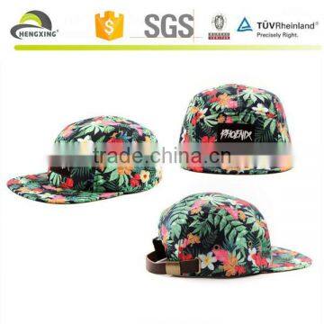 Custom Flower Five Panel Cap/5 Panel Cap With Suede Brim photo-4