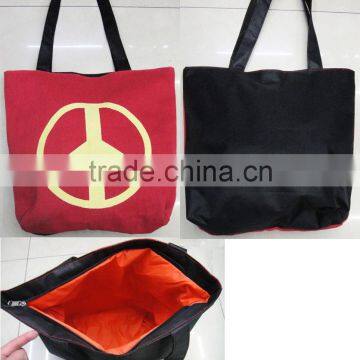 Fashion Lady popular cheap peace cotton canvas bag