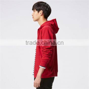 Men Red Sweat Lightweight Full Zip Men Stylish Hoodie Wholesale photo-2