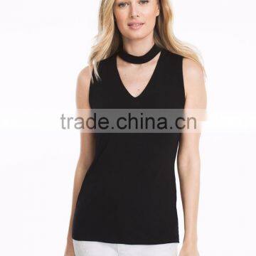 MGOO Gold Supplier Custom Latest Design In V Neck Tank Top Hotsale Women Net Tops photo-2