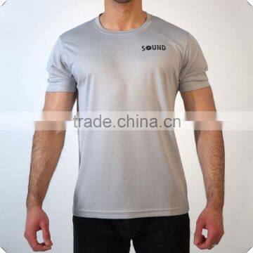 high quality China factory Athletic performance dry fit Grey T-shirt custom printing Designed for men Gym fitness Wear