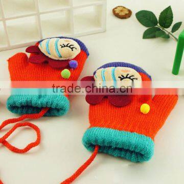 TC13012 Hot Selling Cute Rabbit Fur Gloves for Baby, Cheap Winter Knitted Fleece Fingerless Baby Gloves Wholesale photo-4