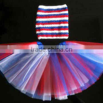 2014 Wholesale clothing baby girls tutu skirt sets for the Fourth of July