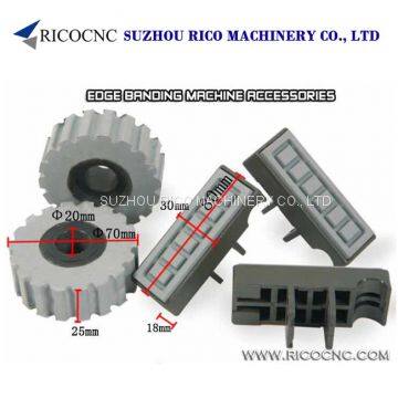 Rubberized Hold Down Edgebander Pressure Rollers Gear Wheels for BIESSE IMA HOMAG SCM Brand Edgebanding Machines photo-3