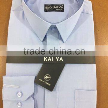 Spring men's latest design fashion dress shirt long-sleeved light blue shirt