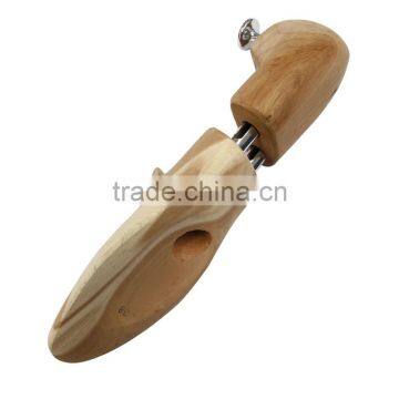 Irregular Shape Double Tube Shoe Tree Type Wooden Shoe Stretcher With Silver Metal Cap and Tube photo-2