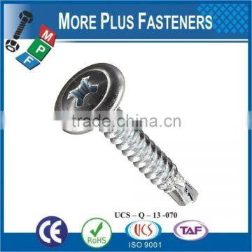 Made In Taiwan Modified Truss Head Wafer Head Phillips Drive Self Drilling Stainless Steel Zinc photo-3