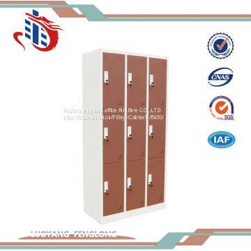 office and industrial furniture Nine doors brown steel locker