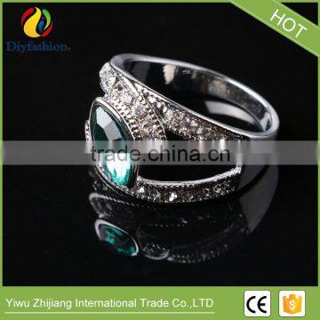 New Fashion Jewelry Beautiful Gold Crystal Rings For Women Love Engagement Ring Wedding Party Gift photo-4